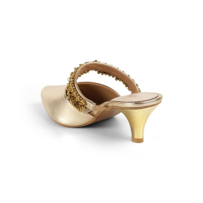 Cheemo Women Gold Wedding Slip Ons (SKU: 92-289-15-40)