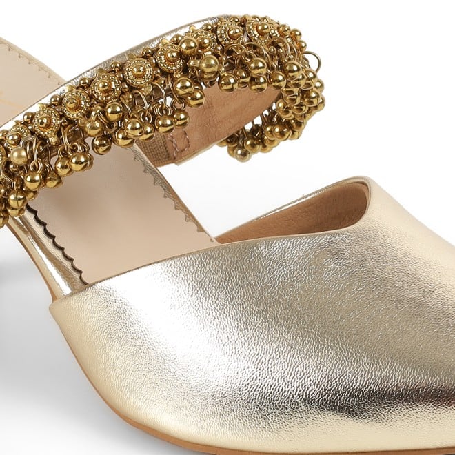 Cheemo Women Gold Wedding Slip Ons (SKU: 92-289-15-40)