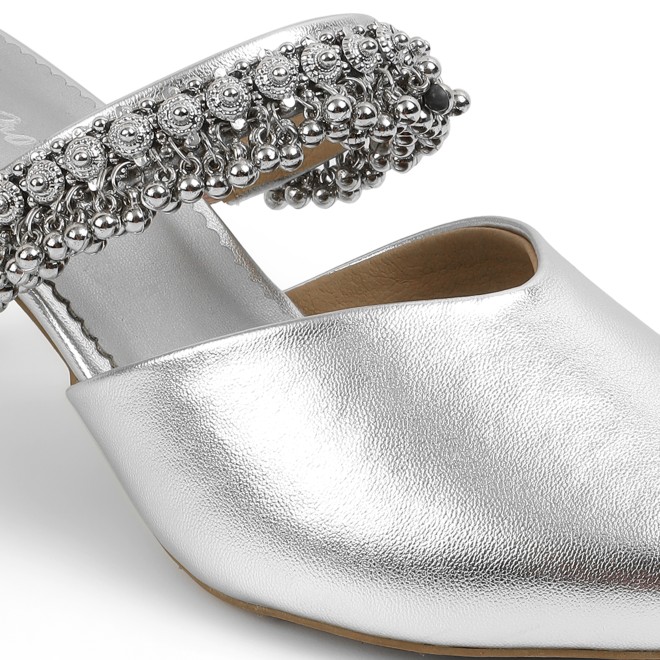 Cheemo Women Silver Wedding Slip Ons (SKU: 92-289-27-37)