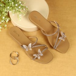 Women Antic-gold Casual Slip Ons