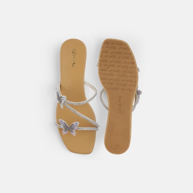 Cheemo Women Silver Casual Slip Ons (SKU: 92-291-27-36)