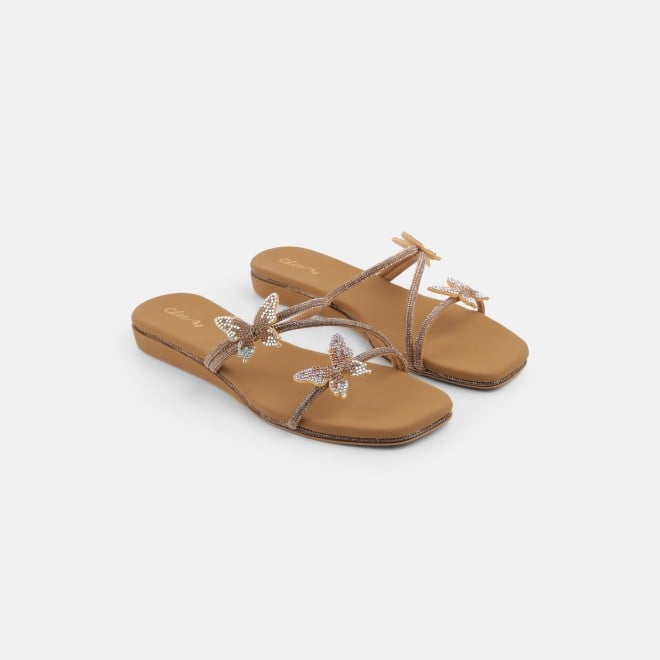 Cheemo Women Antic-gold Casual Slip Ons (SKU: 92-291L-28-42)