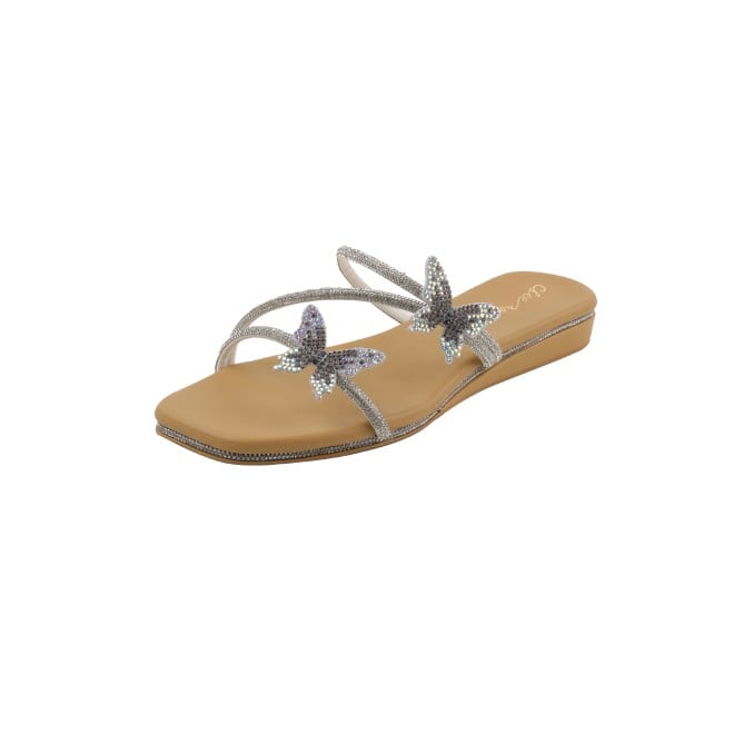 Cheemo Women Silver Casual Slip Ons (SKU: 92-291L-27-42)