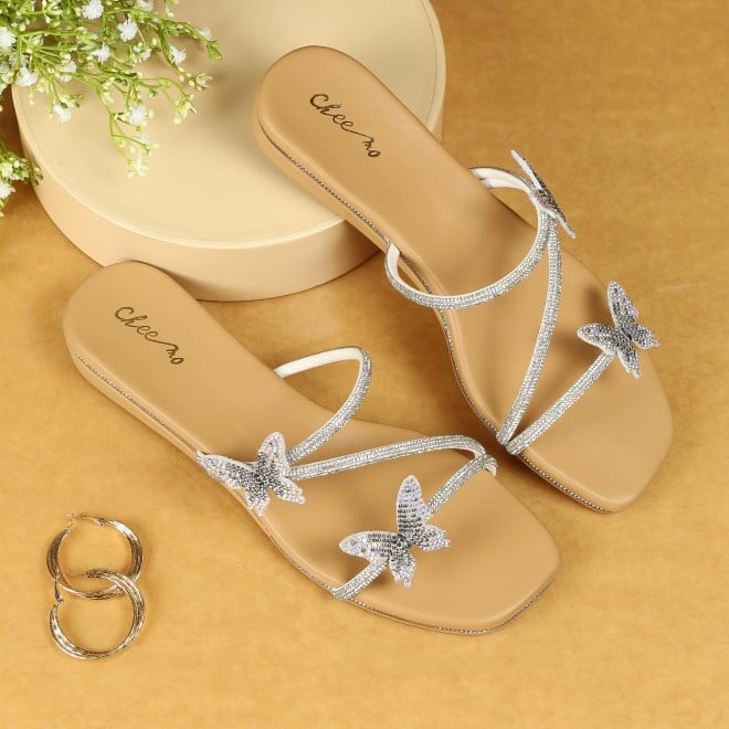 Cheemo Women Silver Casual Slip Ons (SKU: 92-291L-27-42)