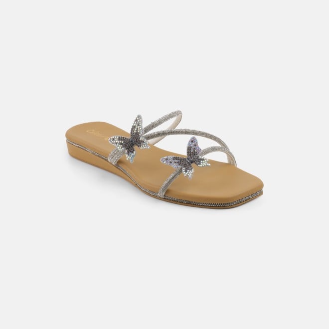 Cheemo Women Silver Casual Slip Ons (SKU: 92-291L-27-42)