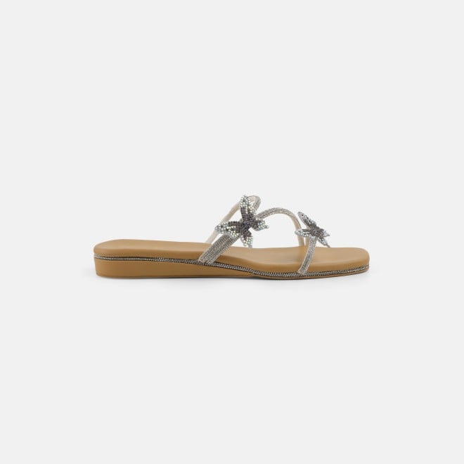 Cheemo Women Silver Casual Slip Ons (SKU: 92-291L-27-42)