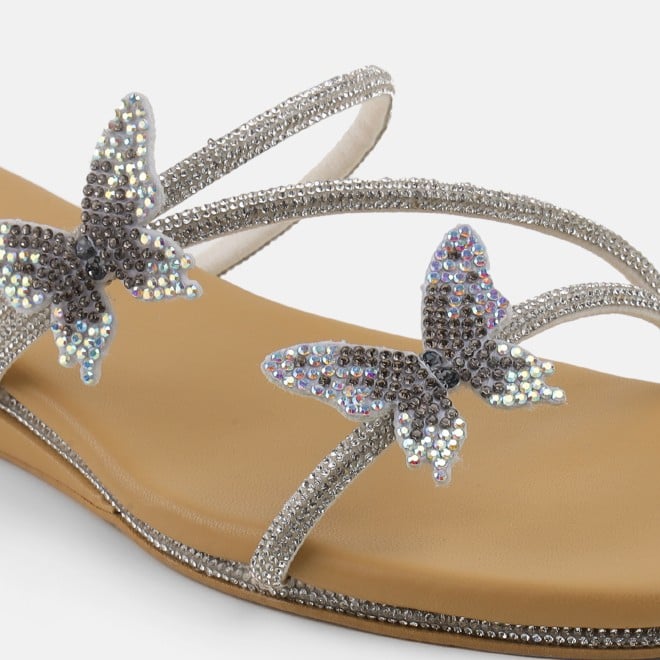 Cheemo Women Silver Casual Slip Ons (SKU: 92-291L-27-42)