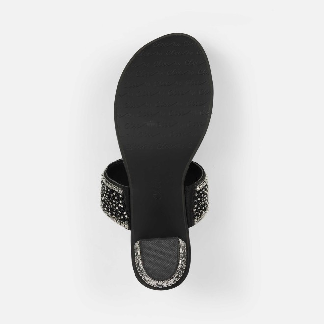 Cheemo Women Black Ethnic Slip Ons (SKU: 92-292-11-37)