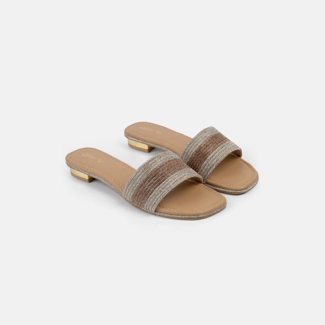 Cheemo Women Gold Casual Slip Ons (SKU: 92-301-15-36)