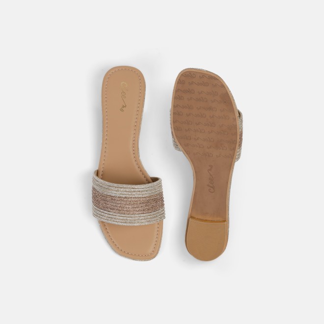 Cheemo Women Gold Casual Slip Ons (SKU: 92-301-15-36)