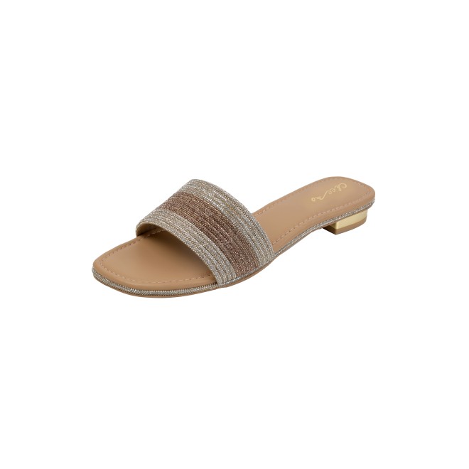 Cheemo Women Gold Casual Slip Ons (SKU: 92-301L-15-42)