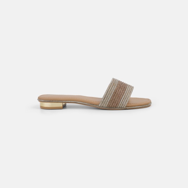 Cheemo Women Gold Casual Slip Ons (SKU: 92-301L-15-42)