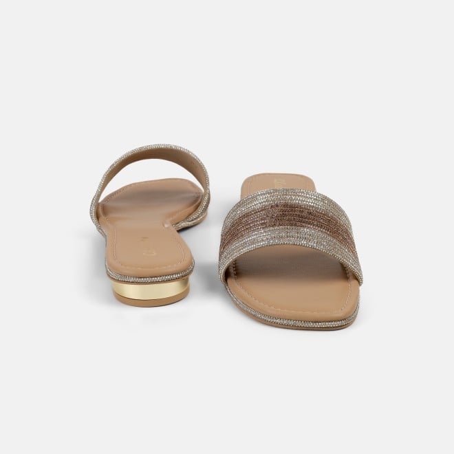 Cheemo Women Gold Casual Slip Ons (SKU: 92-301L-15-42)