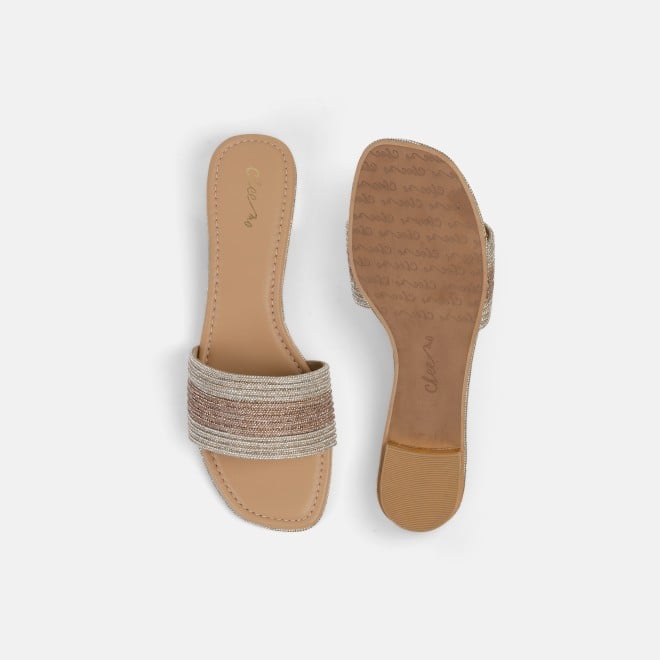 Cheemo Women Gold Casual Slip Ons (SKU: 92-301L-15-42)