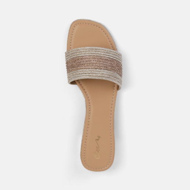 Cheemo Women Gold Casual Slip Ons (SKU: 92-301L-15-42)