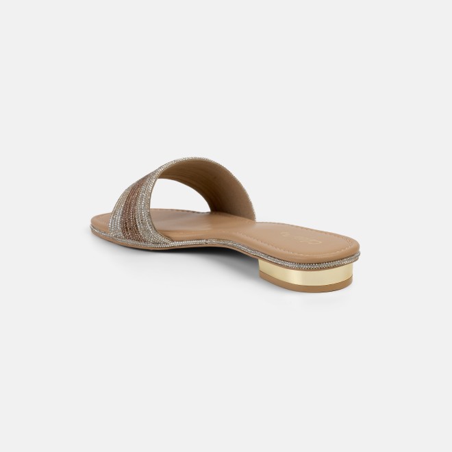 Cheemo Women Gold Casual Slip Ons (SKU: 92-301L-15-42)