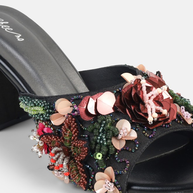 Cheemo Women Black Casual Slip Ons (SKU: 92-307-11-36)