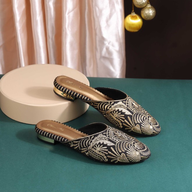 Cheemo Women Gold Wedding Slip Ons (SKU: 92-311-15-37)