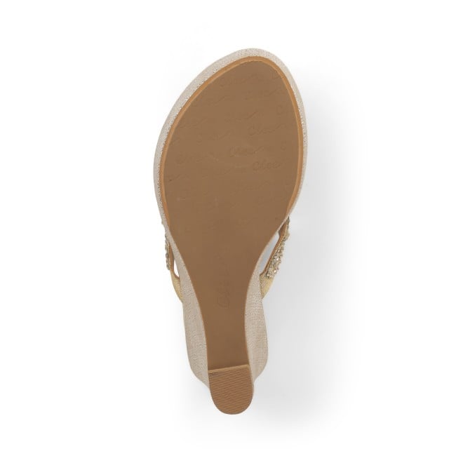 Cheemo Women Gold Ethnic Slip Ons (SKU: 92-316-15-37)