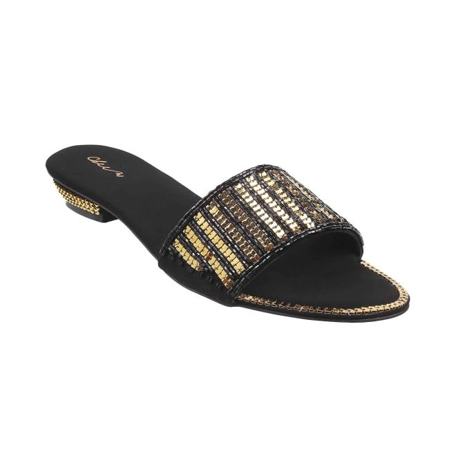 Cheemo Black Casual Slip Ons for Women