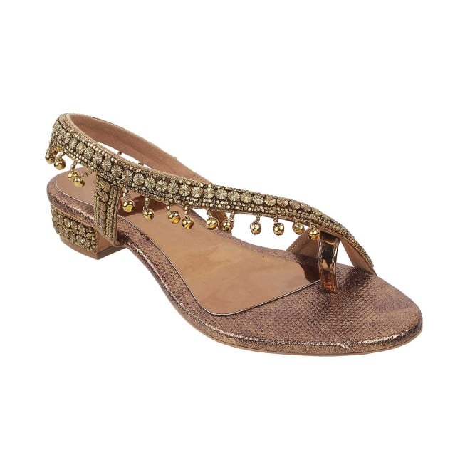 Cheemo Women Antique-Gold Wedding Sandals