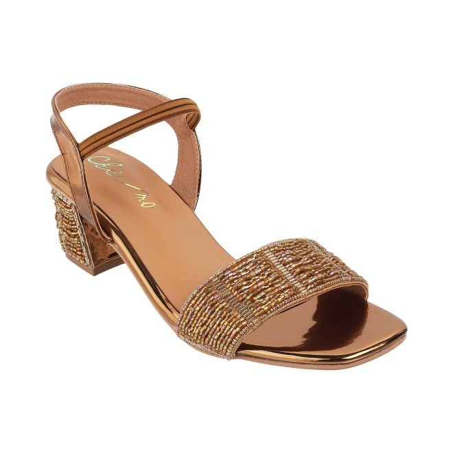 Cheemo Women Antique-Gold Casual Sandals