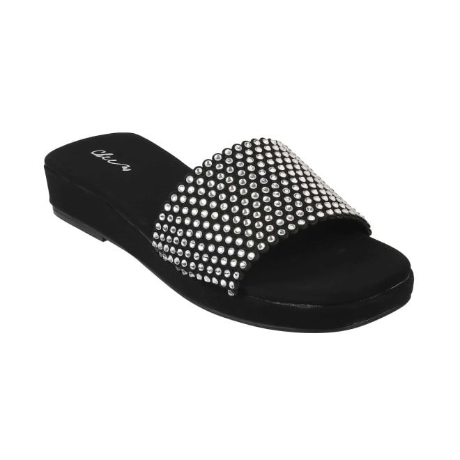 Cheemo Women Black Casual Slippers