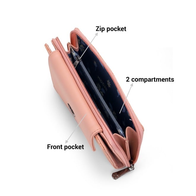 Mochi Women Peach Womens Wallets Zip Around (SKU: 95-138-80-10)