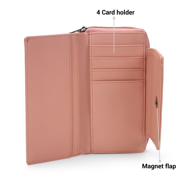 Mochi Women Peach Womens Wallets Zip Around (SKU: 95-138-80-10)