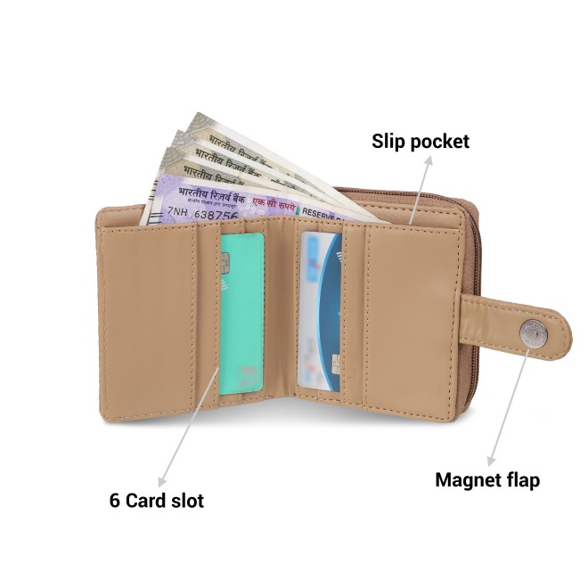 Mochi Women Beige Womens Wallets Zip Around (SKU: 95-139-20-10)