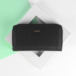 Women Black Wallets Zip Around