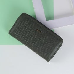 Women Green  Wallets Zip Around