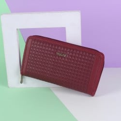 Women Maroon Wallets Zip Around