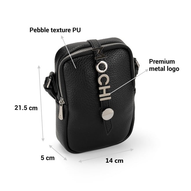 Mochi Women Black Hand Bags Zip Top Sling (SKU: 95-156-11-10)