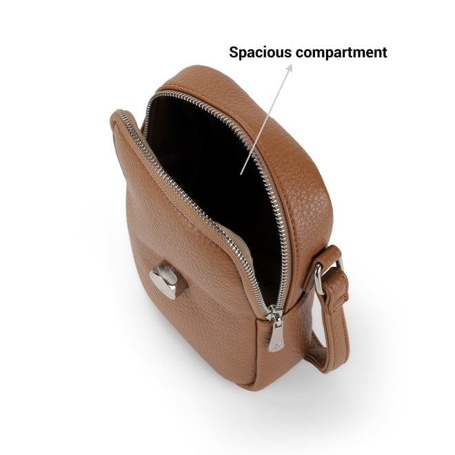 Mochi Women Brown Hand Bags Zip Top Sling (SKU: 95-156-12-10)