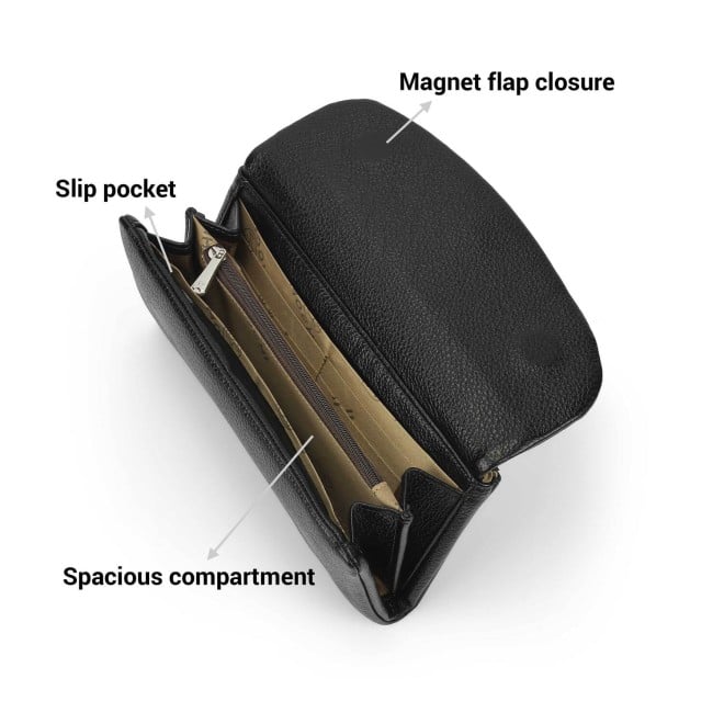 Mochi Women Black Casual Wallet (SKU: 95-179-11-10)