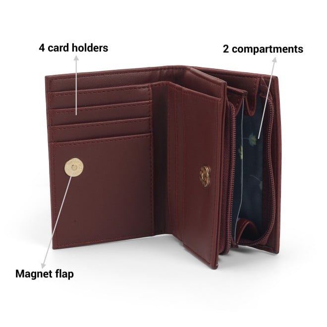 Mochi Women Maroon Womens Wallets Zip Around (SKU: 95-184-44-10)